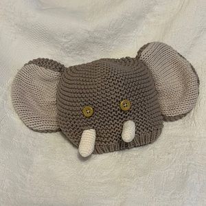 Babygap elephant hat cream and light brown color with button eyes